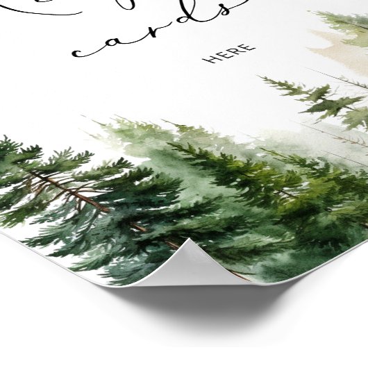 Evergreen elegant laat hier uw receptkaart achter poster (Hoek)