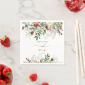 Evergreen elegante kerstbruiloft servet (Insitu)