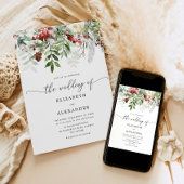 Evergreen elegante winter bruiloft kaart