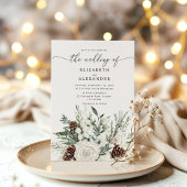 Evergreen elegante winter bruiloft kaart