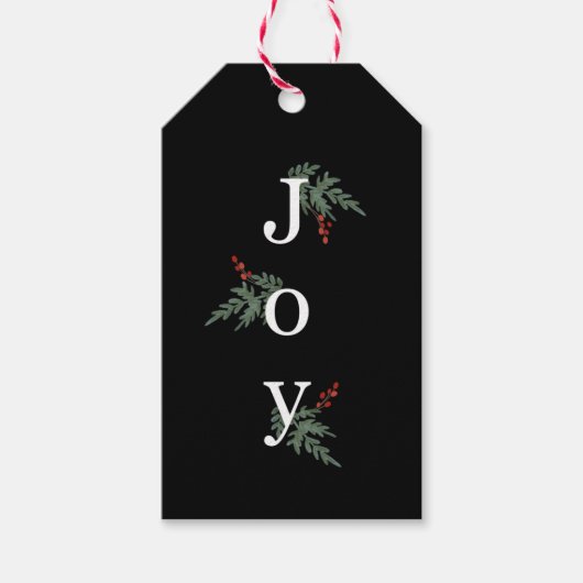 Evergreen en Berries Joy Label Cadeaulabel (Voorkant)