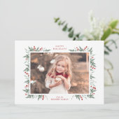 Evergreen en Berries Kaart (Staand voorkant)