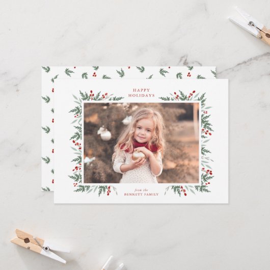 Evergreen en Berries Kaart (Voorkant / Achterkant in situ)