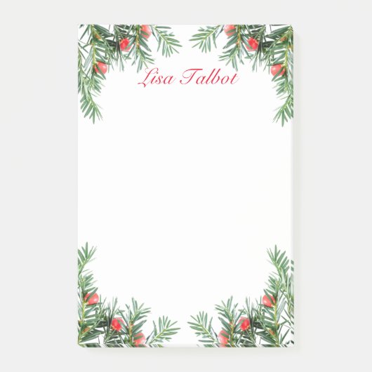 Evergreen en Berries Post It Notes (Voorkant)