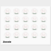 Evergreen en Berries, retouradres Ronde Sticker (Vel)
