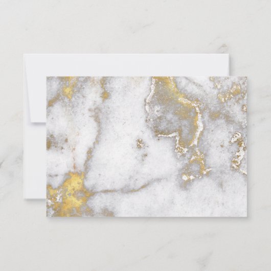 Evergreen en Gold Marble RSVP kaarten (Achterkant)