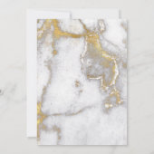 Evergreen en Gold Marble Winter Wedding Kaart (Achterkant)