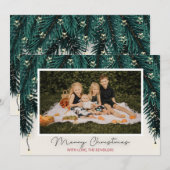 Evergreen en Star Lights Foto Christmas Kaart (Voorkant / Achterkant)