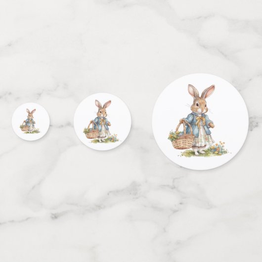 Evergreen Eucalyptus Peter Rabbit Baby shower Confetti (Achterkanten)