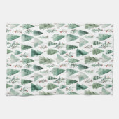 Evergreen Forest Watercolor Kitchen Towel Theedoek (Horizontaal)