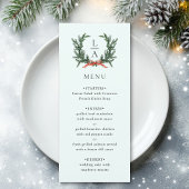 Evergreen Garland Wreath Wedding Mint Green Menu