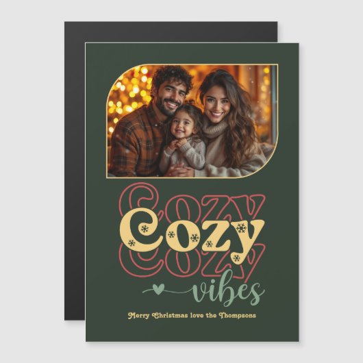 Evergreen Glow Holiday Keepsake Christmas Photo (Voorkant / Achterkant)