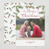 Evergreen Greetings - kerstfotokaart Feestdagenkaart (Voorkant / Achterkant)