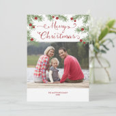 Evergreen Greetings - kerstfotokaart Feestdagenkaart (Staand voorkant)
