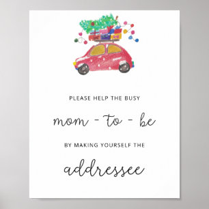 Evergreen Help de Bezige Mam Adres een envelop Poster
