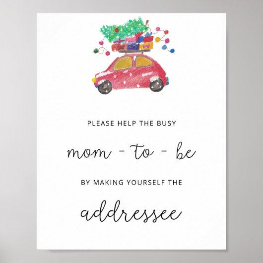 Evergreen Help de Bezige Mam Adres een envelop Poster (Voorkant)