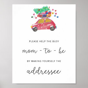 Evergreen Help de drukke moeder Adres een envelop Poster