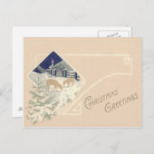 Evergreen Hertenkerk Sneeuw Briefkaart (Voorkant / Achterkant)