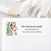 Evergreen & Hollyberry Holiday Adres Etiket (Insitu)