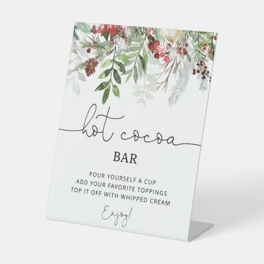 Evergreen Hot cacaobar Reclamebord Met Voetstuk (Voorkant)