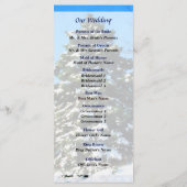 Evergreen in de winter bruiloft programma (Achterkant)