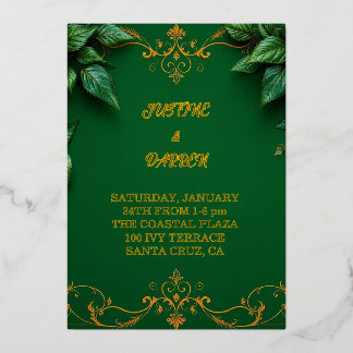 Evergreen invitation  folie uitnodiging