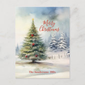 Evergreen kerstboom feestdagenkaart (Voorkant)