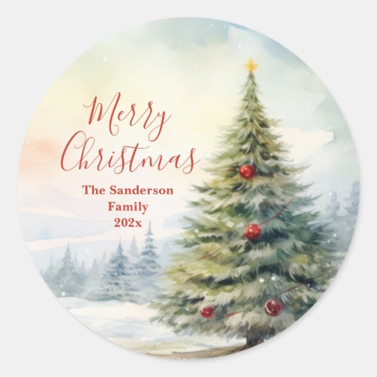 Evergreen kerstboom Sticker (Voorkant)