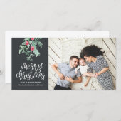 Evergreen Kerstfeestay Foto: laat Feestdagenkaart (Voorkant / Achterkant)