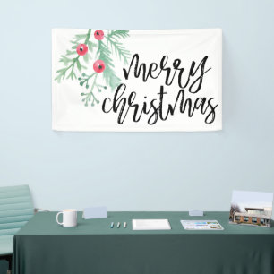 Evergreen Kerstfeestdag Banner