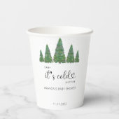 Evergreen Kerstmis Baby is koud buiten Papieren Bekers (Achterkant)