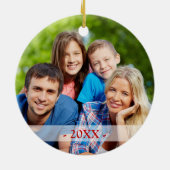 Evergreen Kerstmis met foto-versiering Keramisch Ornament (Achterkant)