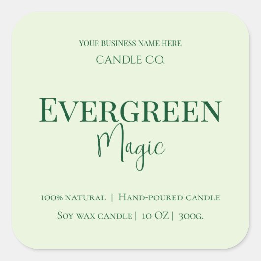 Evergreen Magic Christmas Candle Label | Custom (Voorkant)