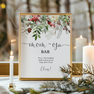Evergreen mamma-osa barbord. Winter momosa bar Poster
