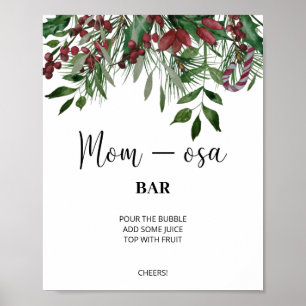 Evergreen mamma-osa barbord. Winter momosa bar Poster