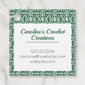 Evergreen met White Crochet Lace Pattern-Label Bedankjes Labels (Voorkant)