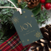 Evergreen Moderne Sneeuwvlok Vreugde Cadeaulabel