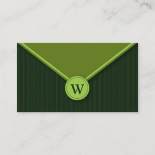 Evergreen Monogram Elegant Envelope Visitekaartjes