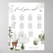 Evergreen Mountain Forest bruiloft zitgrafiek Poster (Voorkant)
