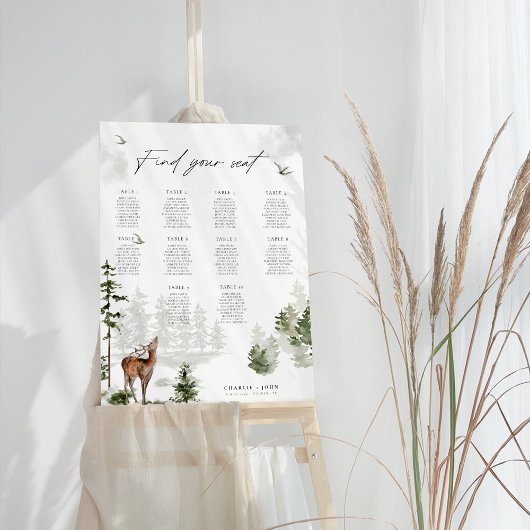 Evergreen Mountain Forest bruiloft zitgrafiek Poster