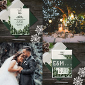 Evergreen Mountain Forest Green White Black Handwaaier