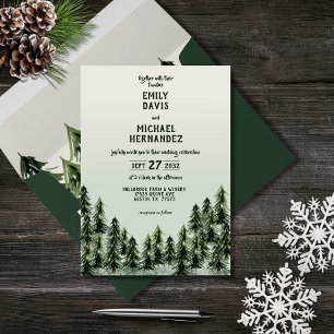 Evergreen Mountain Forest Green White Black Kaart