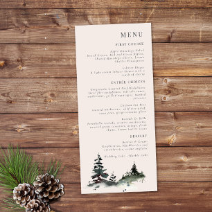 Evergreen Mountain Mist Rustic Winter White Grey Menu