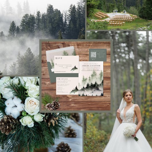 Evergreen Mountain Mist Rustic Winter White Grey Programma