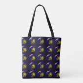 Evergreen op Blue Pattern-Tas Draagtas (Achterkant)