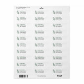 Evergreen Pine Branch Bruiloft Retouradres Etiket (Full Sheet)
