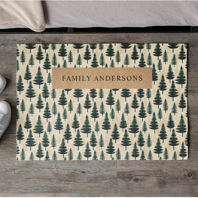 Evergreen  Pine in donkergroen en beige Deurmat (Creator heeft geüpload)