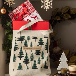 Evergreen Pine in donkergroen en beige Tote Bag