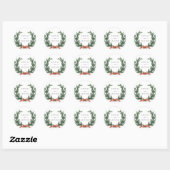 Evergreen Pine Wreath Wedding Ronde Sticker (Vel)
