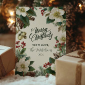 Evergreen Pinecone Holiday Celebration Feestdagenkaart